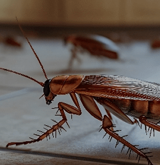 Close-up of Oriental cockroach.