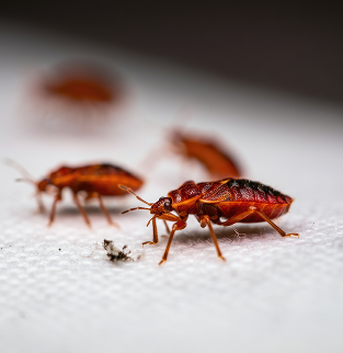 Red beetle insect close-up.